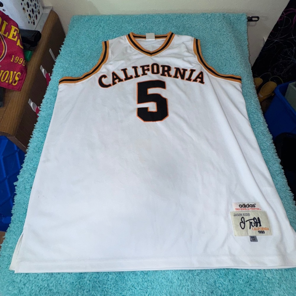 Vintage Adidas Jason Kidd California 5 Basketball Jersey 3XL White